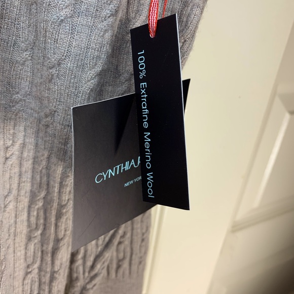 Cynthia Rowley Women Knit 100% Fine Merino Wool Sweater Tan Long Sleeves V Neck - Picture 5 of 9